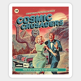 Retro Sci Fi Horror Comic Book Sticker